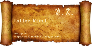 Maller Kitti névjegykártya